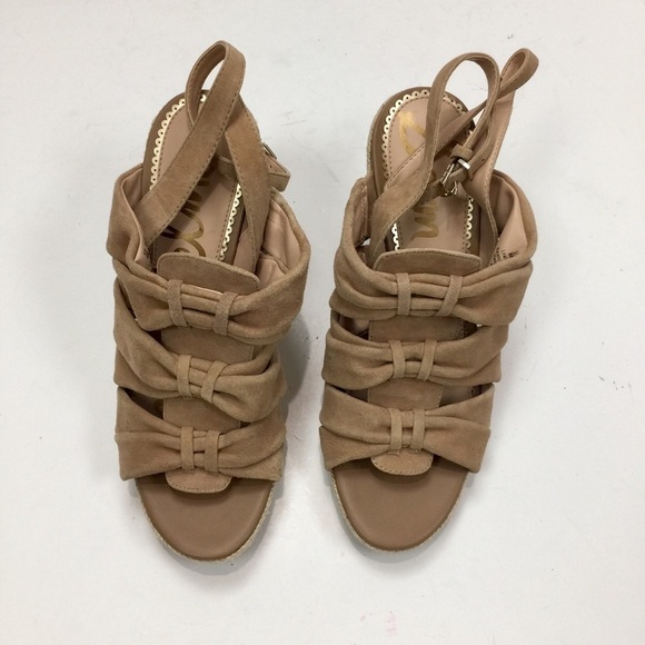 Sam Edelman Camel Tan Suede Awan Sandal Block Heel Espadrille Size 9 - Picture 3 of 13